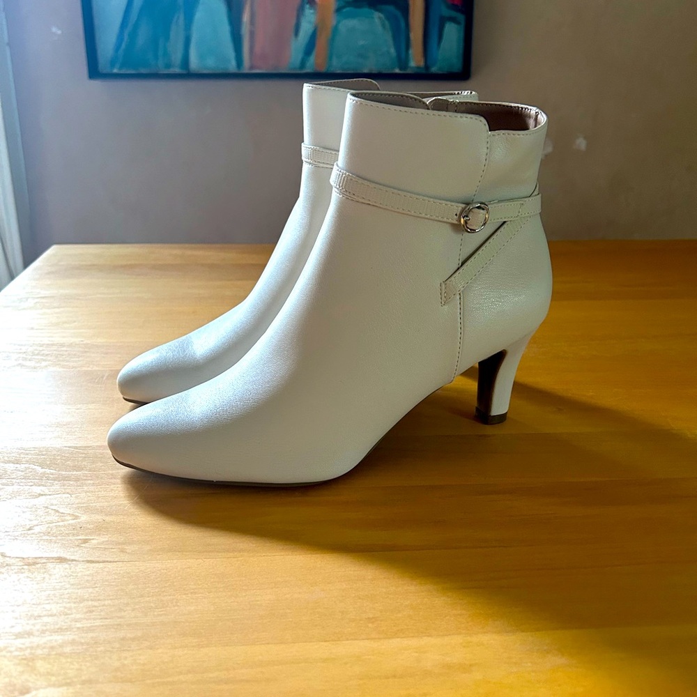 New in box white booties